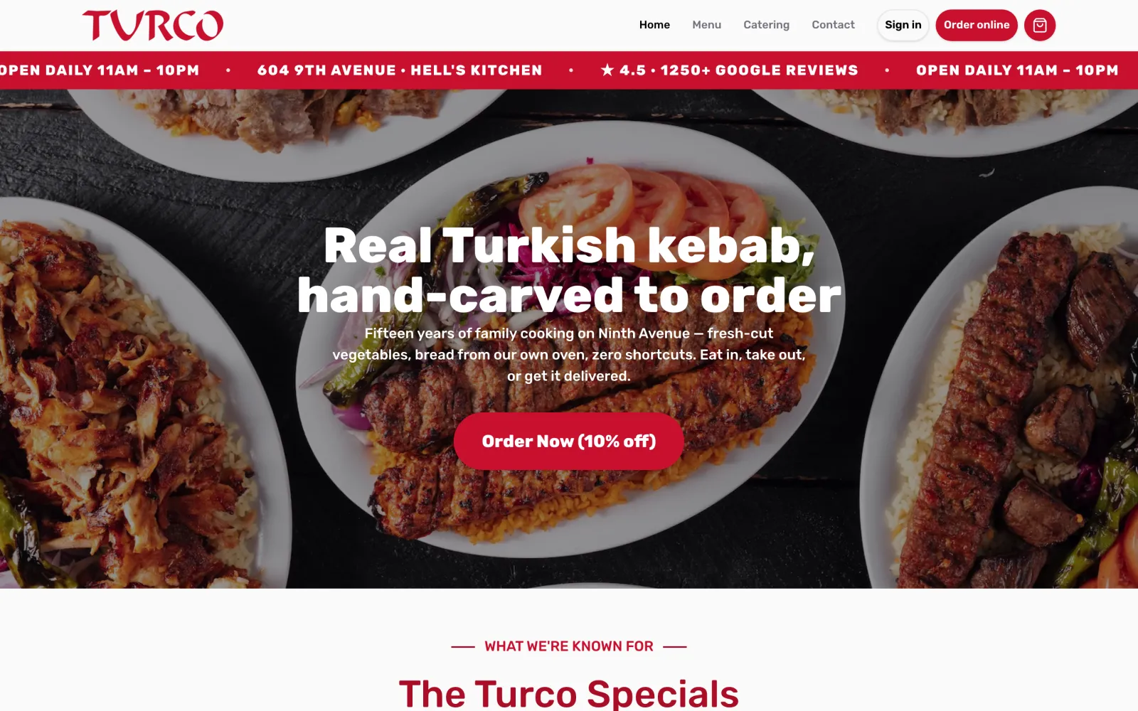 The Turco Mediterranean Grill website